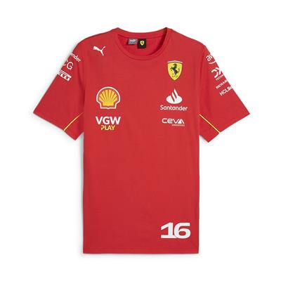 SCUDERIA FERRARI MENS  LECLERC TEE RED