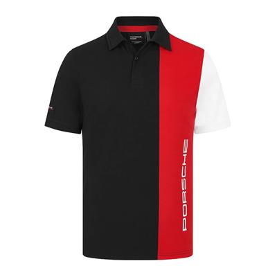 PORSCHE FW MENS STRIPE POLO  BLACK