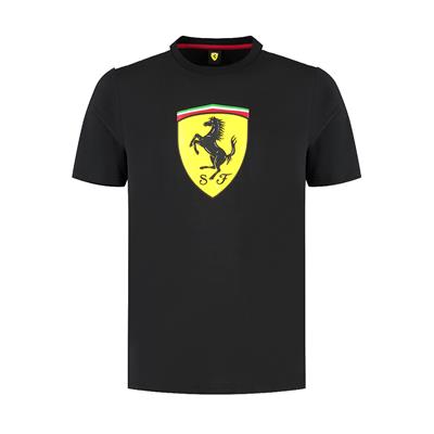 SCUDERIA FERRARI FW MENS LARGE SHIELD TEE BLACK