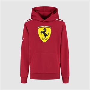 SCUDERIA FERRARI FW KIDS LARGE SHIELD HOODY DARK CHERRY