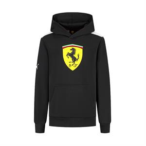SCUDERIA FERRARI FW KIDS LARGE SHIELD HOODY BLACK