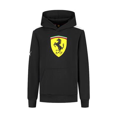 SCUDERIA FERRARI FW KIDS LARGE SHIELD HOODY BLACK