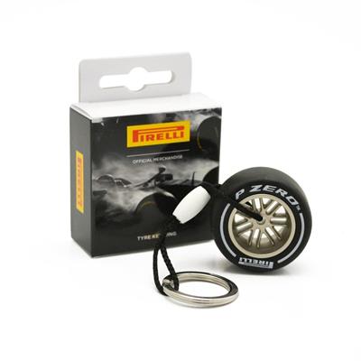 PIRELLI TYRE KEYRING WHITE