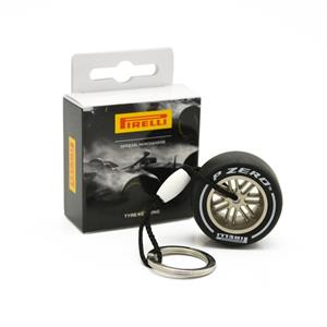 PIRELLI TYRE KEYRING WHITE