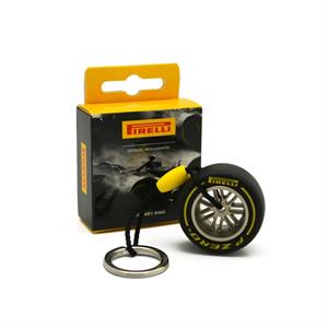 PIRELLI TYRE KEYRING YELLOW