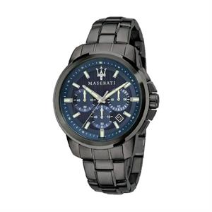 MASERATI 44MM CHR BLUE DIAL BR GUN