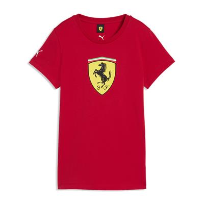 SCUDERIA FERRARI FW WOMENS LARGE SHIELD TEE RED 2026