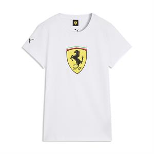 SCUDERIA FERRARI FW WOMENS LARGE SHIELD TEE WHITE 2026