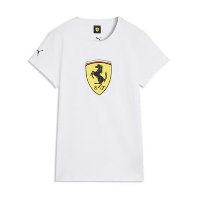 SCUDERIA FERRARI FW WOMENS LARGE SHIELD TEE WHITE 2026
