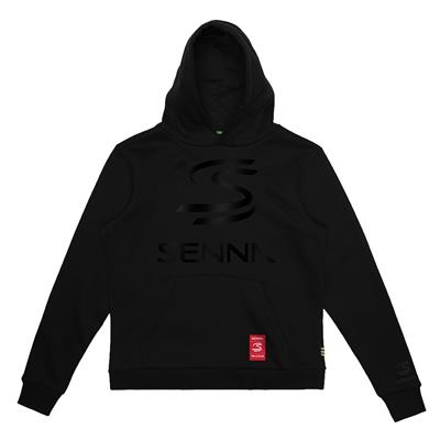 SENNA RELAXED FIT LOGO HOODIE MENS BLACK BLACK