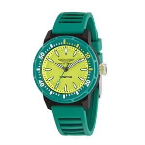 AMF1 WATCH YELLOW DIAL PODIUM GREEN SILICONE STRAP