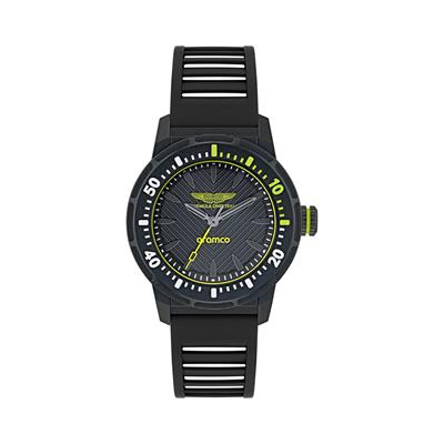 AMF1 WATCH BLACK DIAL BLACK SILICONE STRAP