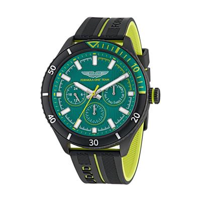 AMF1 WATCH PODIUM GREEN DIAL BLACK/YELLOW SILICONE